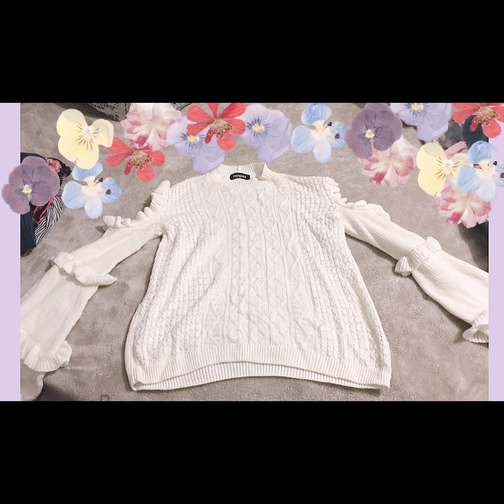 Cold shoulder sweater